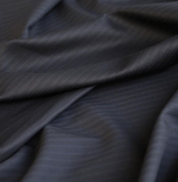 Striped Worsted Wool fabric by the yard