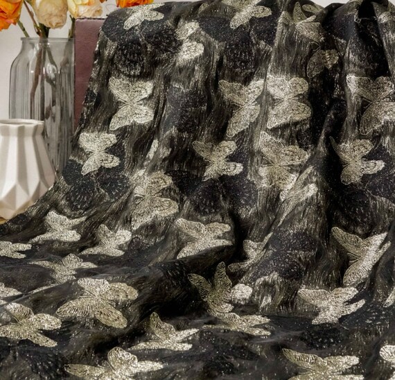 Jacquard brocade fabric by the yard