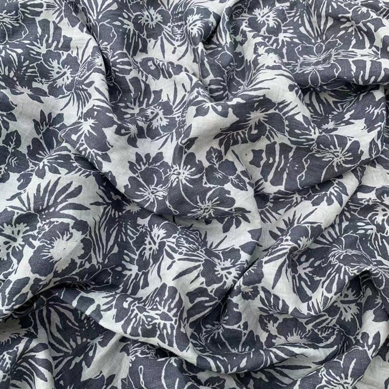 Print linen fabric by the yard Etsy