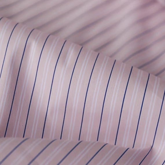 Striped cotton fabric by the yard