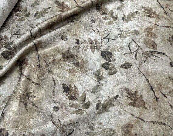 Tie dye style patterned silk fabric, Jacquard silk fabric by the yard