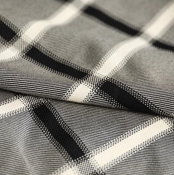 Plaid worsted wool fabric by the yard