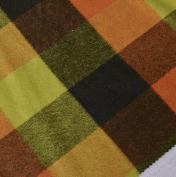 Colorful Plaid Wool fabric by the yard