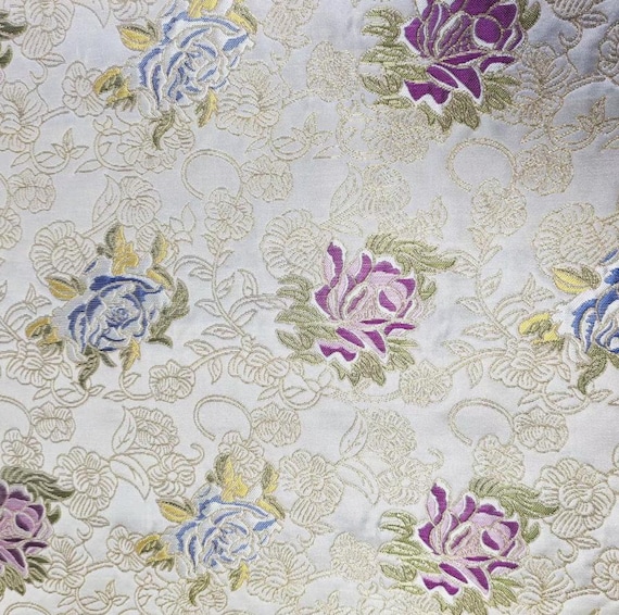 Jacquard Brocade Silk Fabric by the yard