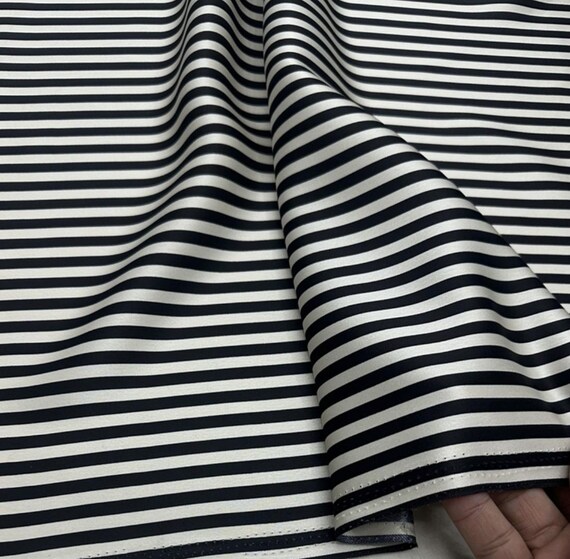 Striped Triacetate fabric by the yard