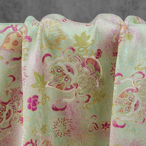Jacquard floral fabric by the yard