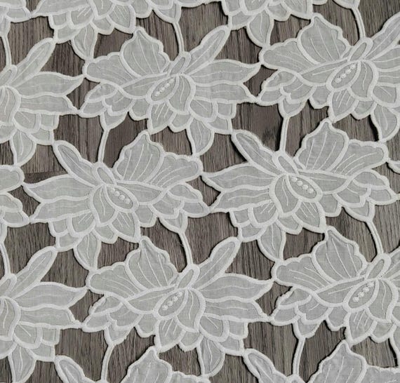 Embroidery cotton fabric By the yard