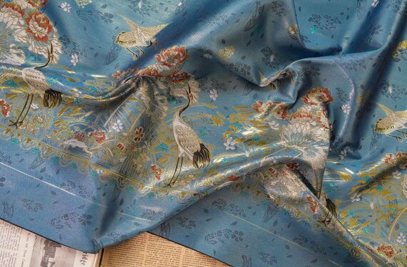 Crane Jacquard brocade fabric by the yard