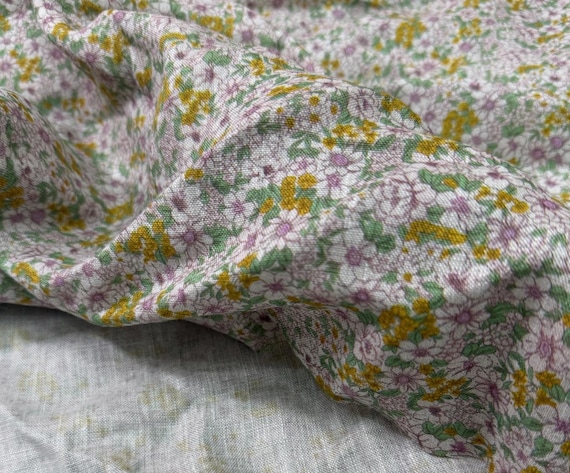Print linen fabric by the yard