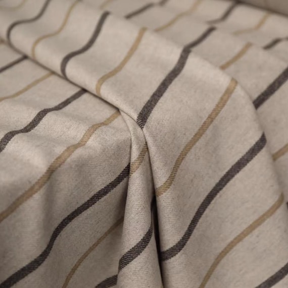 Striped Wool fabric by the yard
