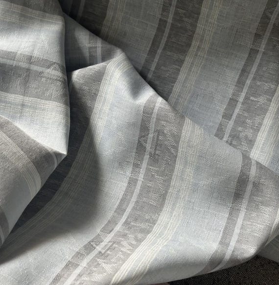 Jacquard Striped Wool linen fabric by the yard
