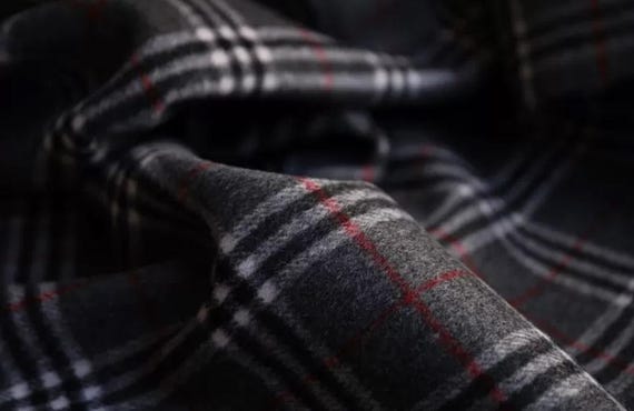 Italian fabric Reversible plaid double faced Wool fabric, double sided woolen fabric by the yard