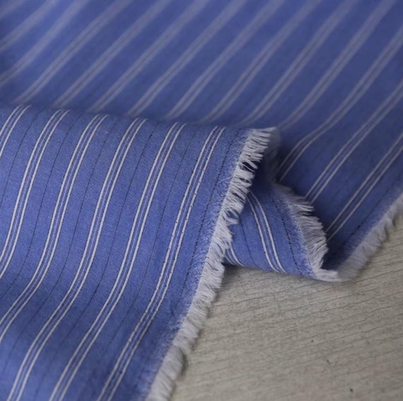 Striped cotton fabric by the yard