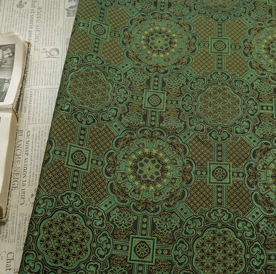 Jacquard brocade fabric by the yard