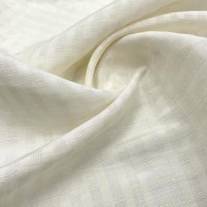 Plaid silk linen fabric by the yard