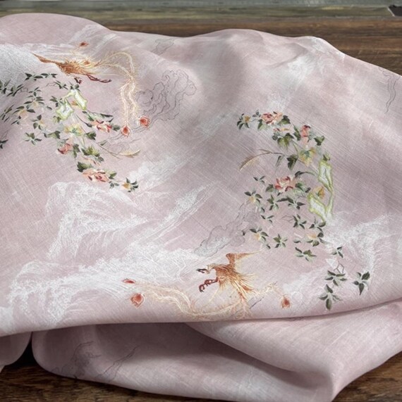 Print ramie fabric by the yard