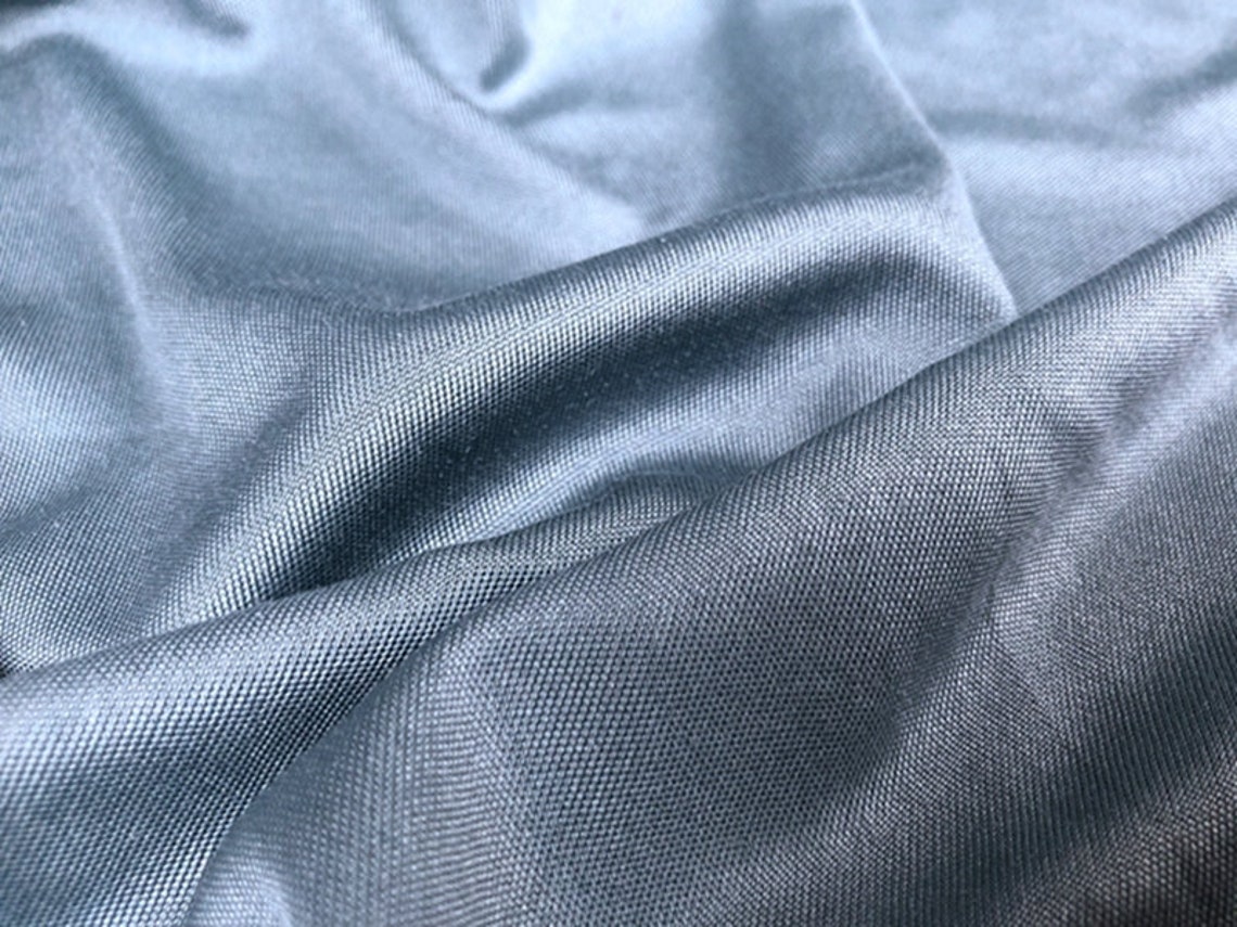 Grayish blue Knit silk jersey fabric by the yard Etsy