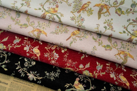Jacquard brocade fabric by the yard