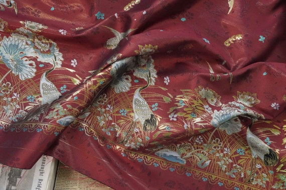 Crane Jacquard brocade fabric by the yard