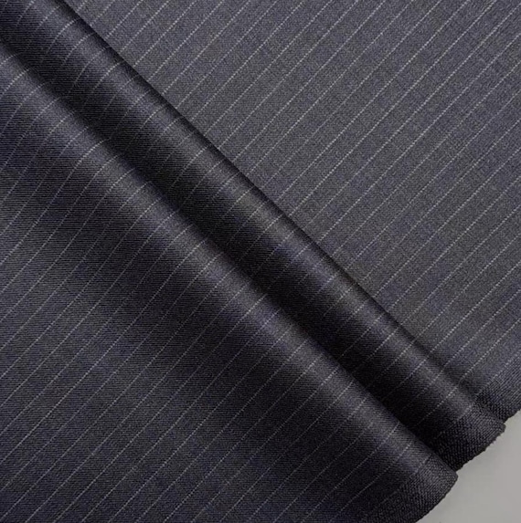 Striped Worsted Wool fabric by the yard SUITING Fabric