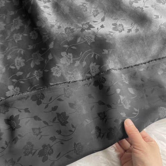 Jacquard Gambiered silk fabric by the yard