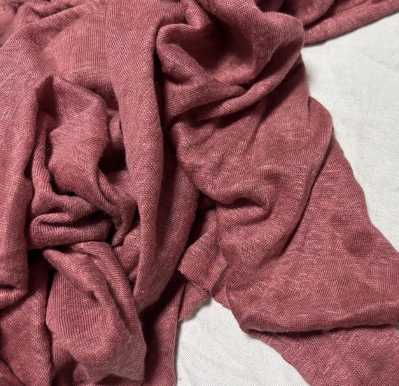 Knit linen jersey fabric by the yard