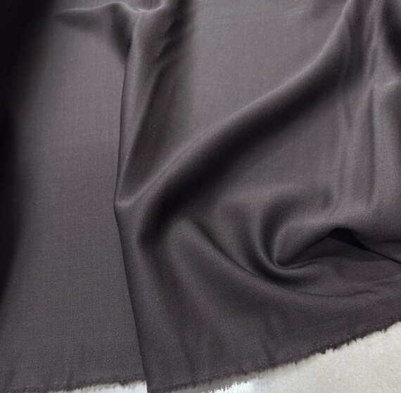 Coffee Worsted Wool fabric by the yard