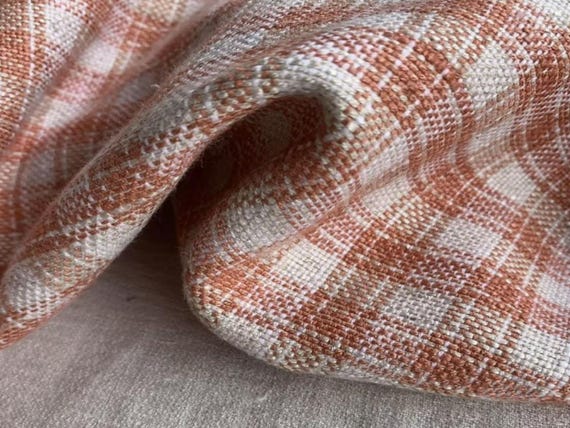 Heavy Weight plaid linen fabric by the yard Upholstery Fabric