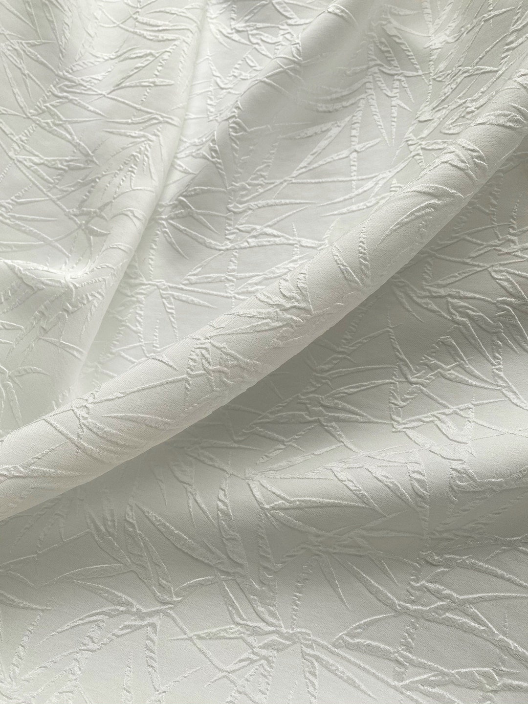 Jacquard Embossed Silk Fabric by the Yard Etsy