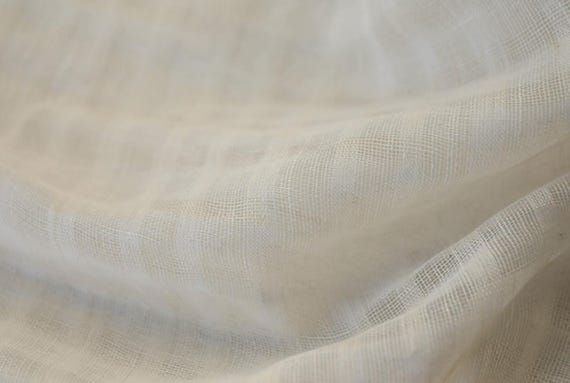 Light Weight Plaid linen fabric by the yard