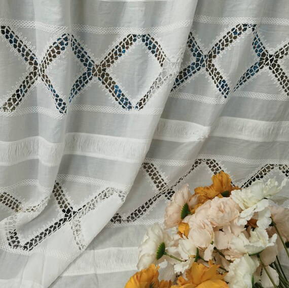 Embroidery cotton fabric By the yard