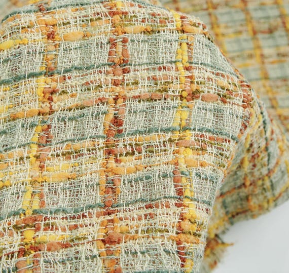 Tweed wool fabric by the yard