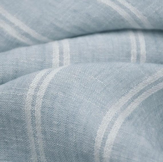 Yarn dyed striped linen fabric by the yard