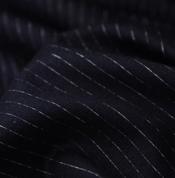 Striped Knit wool fabric by the yard