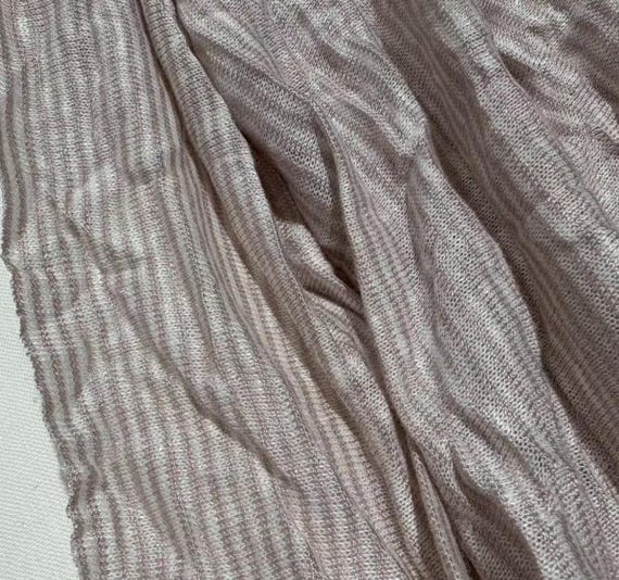 Striped Knit linen jersey fabric by the yard
