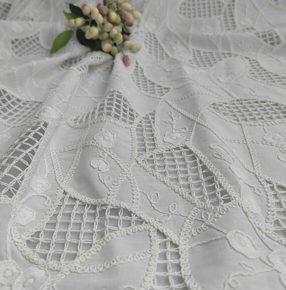 Embroidery cotton fabric By the yard