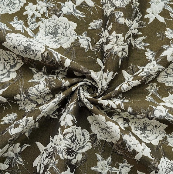 Jacquard brocade fabric by the yard