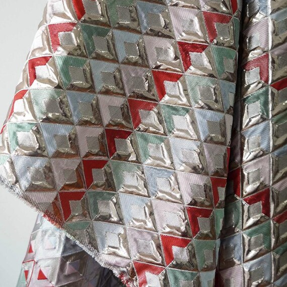 Rhombus Jacquard brocade fabric by the yard