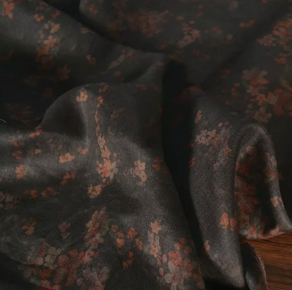 Print linen fabric by the yard