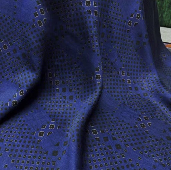 Floral Gambiered silk fabric by the yard