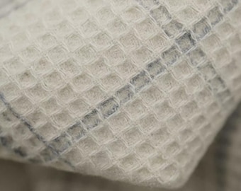 Textured Plaid Wool fabric by the yard