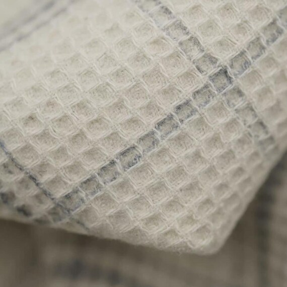 Textured Plaid Wool fabric by the yard