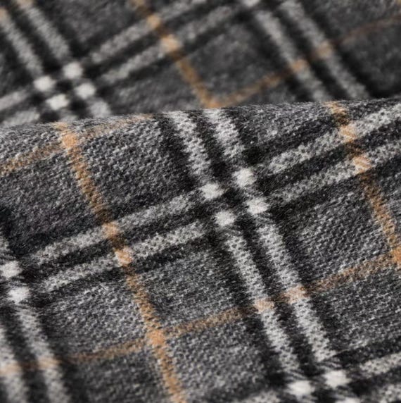 Plaid Wool fabric by the yard