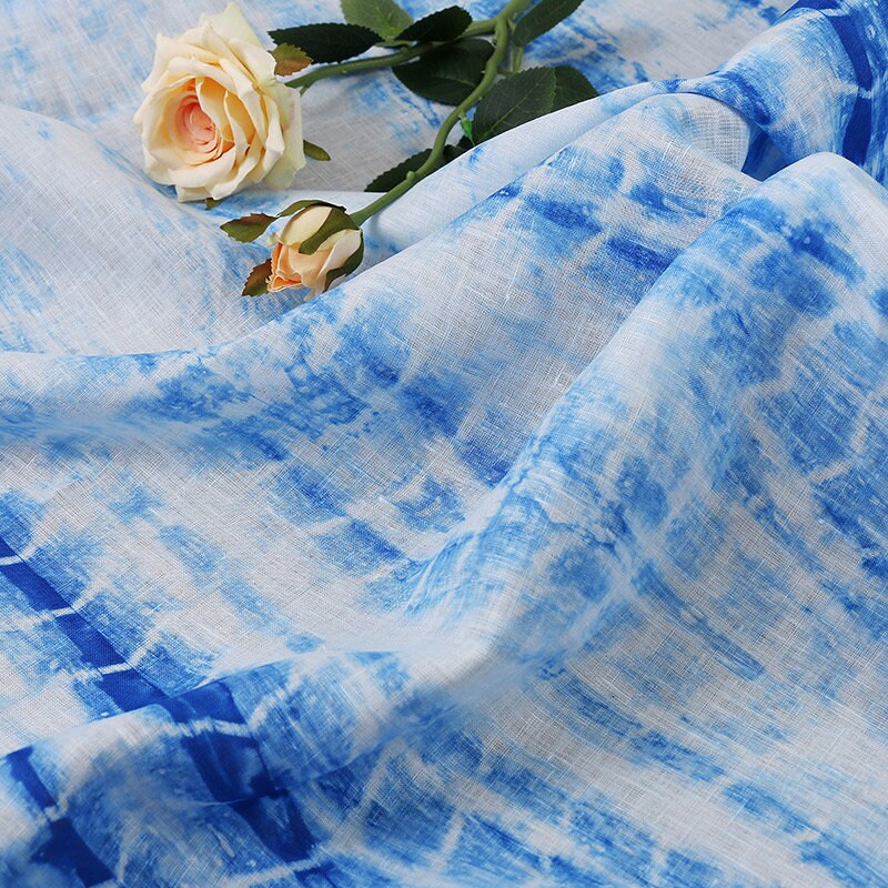 Multi color options Tie dyed linen fabric by the yard Etsy