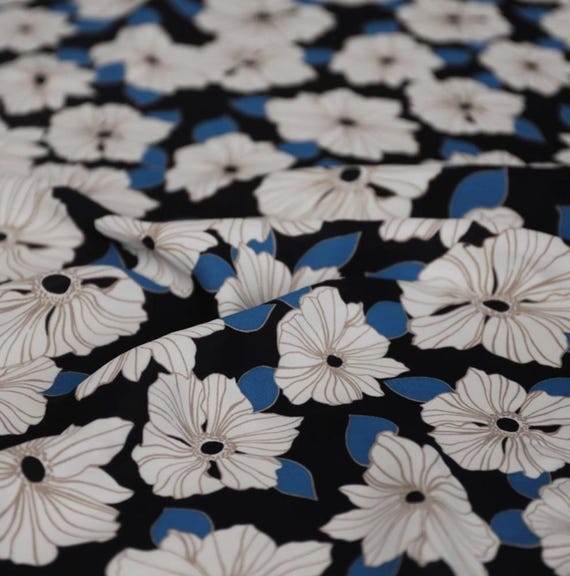 Floral tencel fabric by the yard