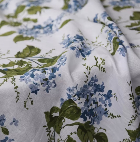 Print floral linen fabric by the yard