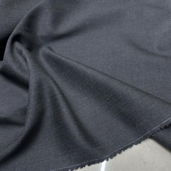Herringbone Striped Worsted wool fabric by the yard