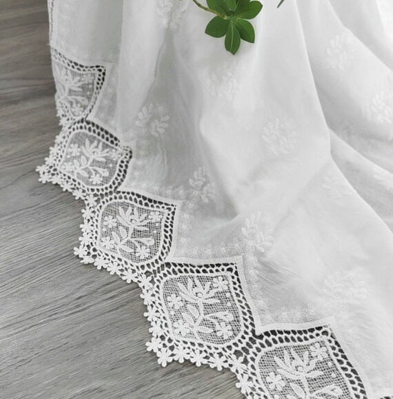 Floral Embroidery cotton fabric By the yard