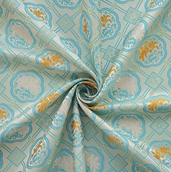 Jacquard brocade fabric by the yard