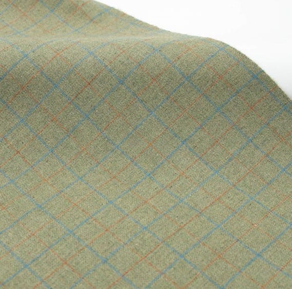 Plaid Wool fabric by the yard